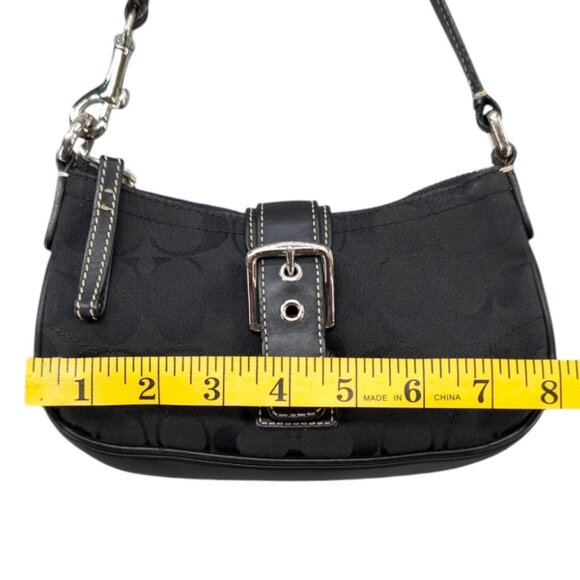 COACH 6362 Demi Hampton Mini Shoulder Bag Black Monogram Jacquard C Purse - Picture 11 of 16